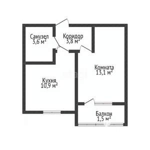 1-к квартира, вторичка, 32м2, 14/16 этаж