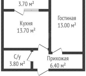 1-к квартира, вторичка, 37м2, 7/9 этаж