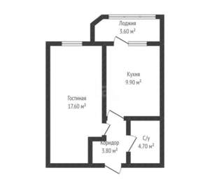 1-к квартира, вторичка, 36м2, 1/5 этаж