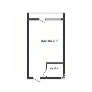 Студия квартира, вторичка, 24м2, 5/17 этаж