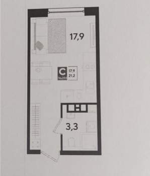 Студия квартира, вторичка, 21м2, 3/16 этаж