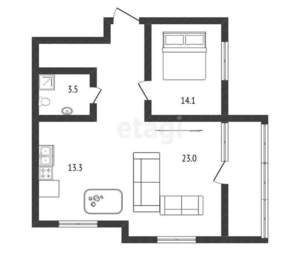 2-к квартира, вторичка, 64м2, 7/16 этаж