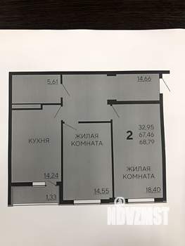 2-к квартира, вторичка, 68м2, 1/8 этаж