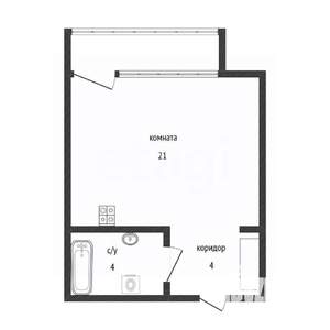 Студия квартира, вторичка, 29м2, 8/10 этаж