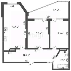 2-к квартира, вторичка, 52м2, 11/24 этаж