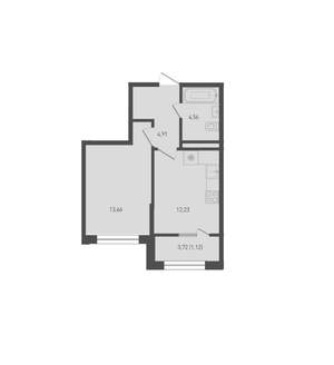 1-к квартира, вторичка, 39м2, 3/9 этаж