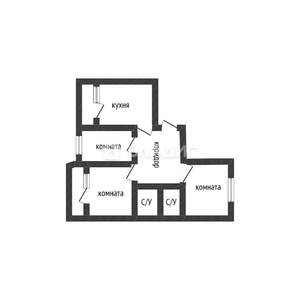 3-к квартира, вторичка, 70м2, 17/19 этаж