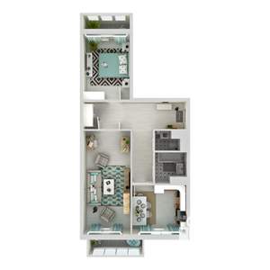 2-к квартира, вторичка, 65м2, 18/23 этаж