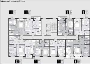 2-к квартира, строящийся дом, 71м2, 2/9 этаж