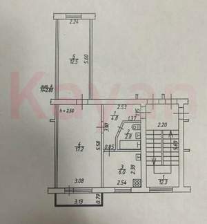 2-к квартира, вторичка, 43м2, 3/5 этаж