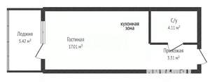 Студия квартира, вторичка, 24м2, 15/24 этаж