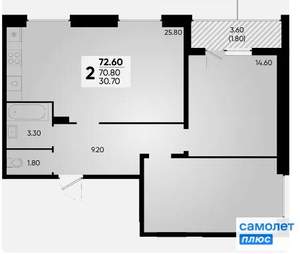 2-к квартира, вторичка, 72м2, 20/18 этаж