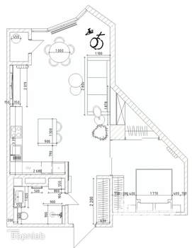 1-к квартира, вторичка, 50м2, 1/15 этаж