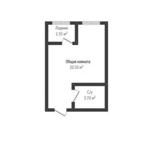 Студия квартира, вторичка, 24м2, 16/24 этаж