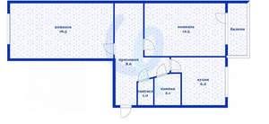 2-к квартира, вторичка, 50м2, 5/5 этаж