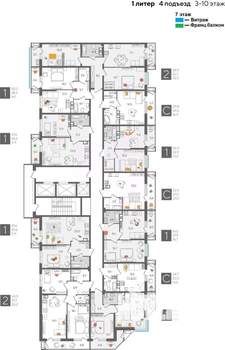 1-к квартира, строящийся дом, 47м2, 7/24 этаж