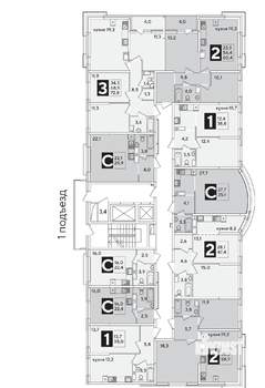 2-к квартира, вторичка, 59м2, 12/16 этаж