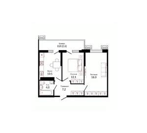 2-к квартира, вторичка, 56м2, 15/23 этаж