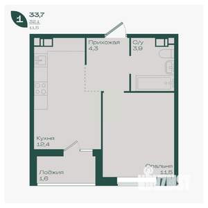 1-к квартира, вторичка, 34м2, 5/18 этаж