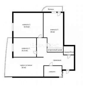 3-к квартира, вторичка, 82м2, 8/17 этаж