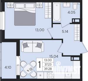 1-к квартира, вторичка, 39м2, 8/8 этаж