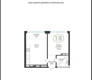 1-к квартира, вторичка, 43м2, 4/24 этаж