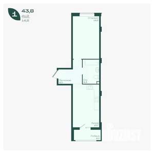 1-к квартира, вторичка, 44м2, 2/18 этаж