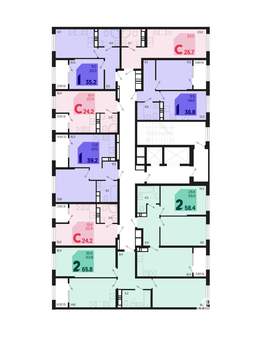 2-к квартира, вторичка, 58м2, 4/18 этаж