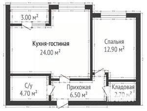 1-к квартира, вторичка, 51м2, 15/16 этаж