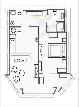 1-к квартира, вторичка, 50м2, 23/24 этаж
