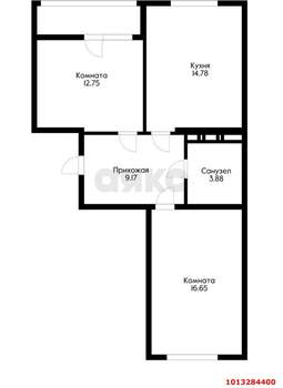 2-к квартира, вторичка, 60м2, 9/9 этаж