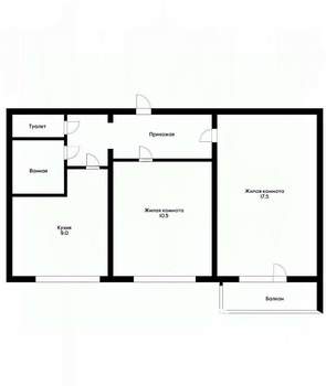 2-к квартира, вторичка, 47м2, 7/10 этаж
