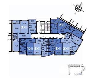 2-к квартира, вторичка, 66м2, 11/19 этаж