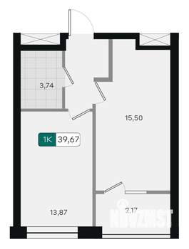 1-к квартира, вторичка, 40м2, 3/9 этаж