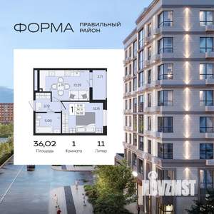 1-к квартира, вторичка, 36м2, 2/8 этаж