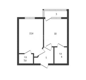 1-к квартира, вторичка, 36м2, 1/16 этаж