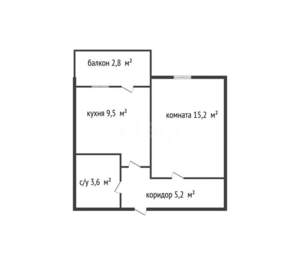 1-к квартира, вторичка, 33м2, 7/19 этаж