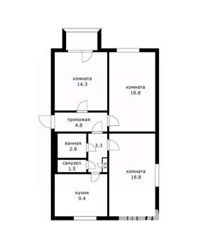 3-к квартира, вторичка, 74м2, 5/5 этаж