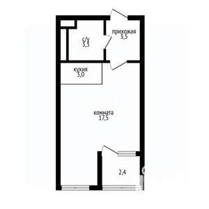 Студия квартира, вторичка, 27м2, 8/19 этаж