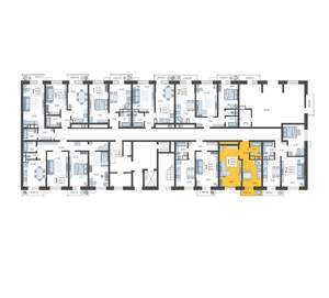 1-к квартира, строящийся дом, 41м2, 1/12 этаж