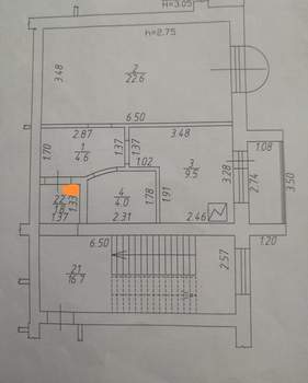 1-к квартира, вторичка, 40м2, 3/6 этаж