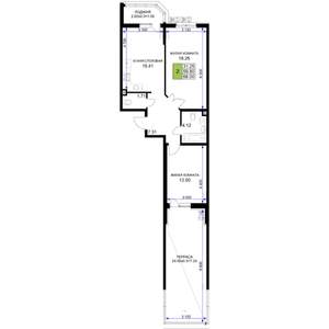 2-к квартира, вторичка, 68м2, 3/18 этаж