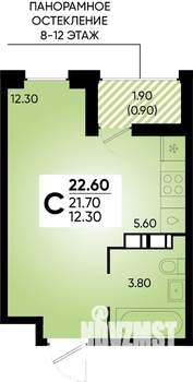 Студия квартира, вторичка, 23м2, 4/18 этаж