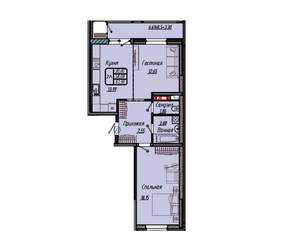 2-к квартира, вторичка, 61м2, 12/18 этаж