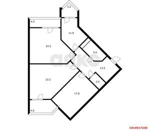 3-к квартира, вторичка, 110м2, 2/12 этаж