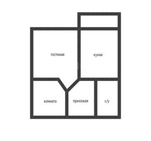 1-к квартира, вторичка, 41м2, 2/2 этаж