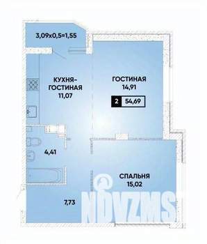 2-к квартира, вторичка, 52м2, 22/22 этаж