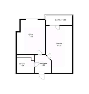 1-к квартира, вторичка, 37м2, 6/9 этаж