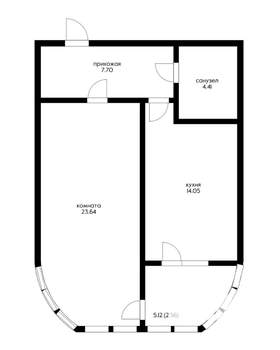 1-к квартира, вторичка, 55м2, 23/23 этаж
