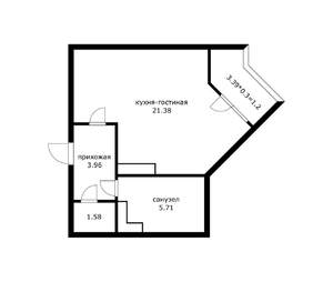 1-к квартира, вторичка, 33м2, 9/18 этаж